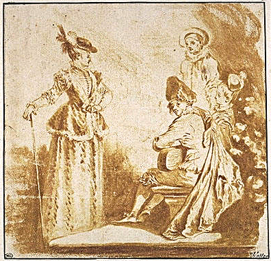 Watteau Three Studies of a seated woman